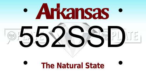 552SSD Arkansas License Plate