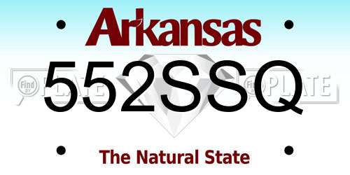 552SSQ Arkansas License Plate