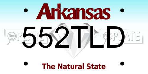552TLD Arkansas License Plate