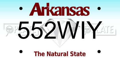 552WIY Arkansas License Plate
