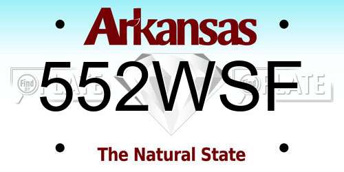 552WSF Arkansas License Plate