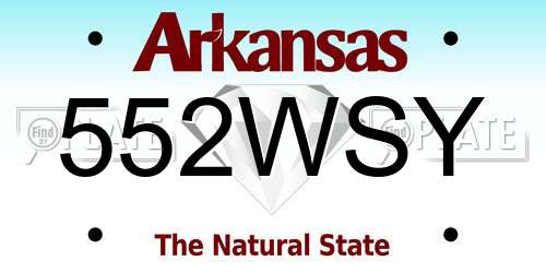 552WSY Arkansas License Plate