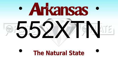 552XTN Arkansas License Plate
