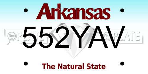 552YAV Arkansas License Plate