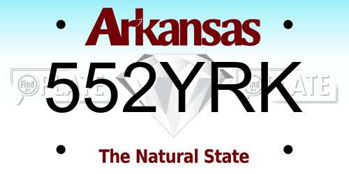 552YRK Arkansas License Plate