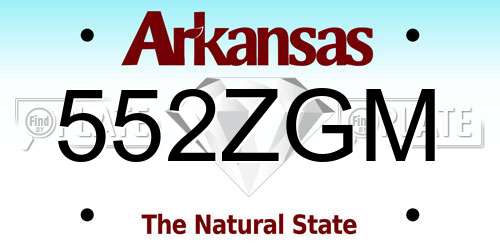 552ZGM Arkansas License Plate