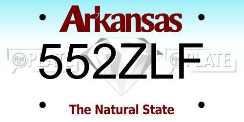 552ZLF Arkansas License Plate