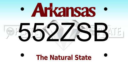 552ZSB Arkansas License Plate