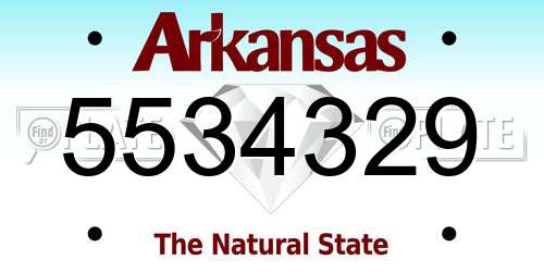 5534329 Arkansas License Plate