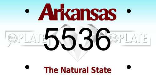 5536 Arkansas License Plate
