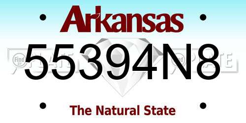 55394N8 Arkansas License Plate