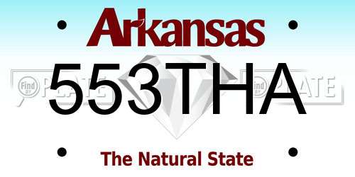 553THA Arkansas License Plate