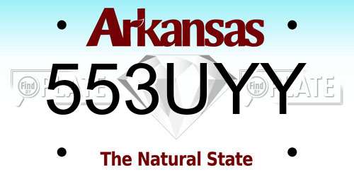 553UYY Arkansas License Plate
