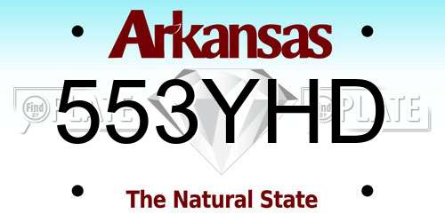 553YHD Arkansas License Plate