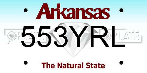 553YRL Arkansas License Plate