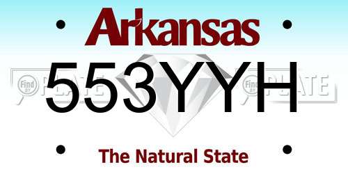 553YYH Arkansas License Plate