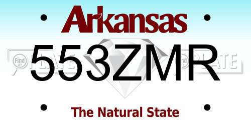 553ZMR Arkansas License Plate