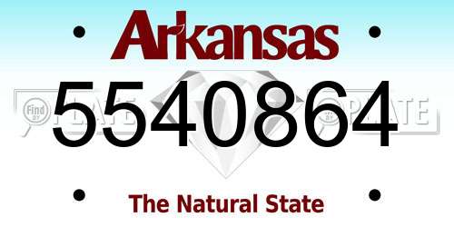 5540864 Arkansas License Plate