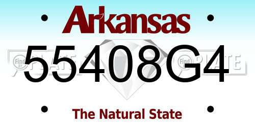 55408G4 Arkansas License Plate