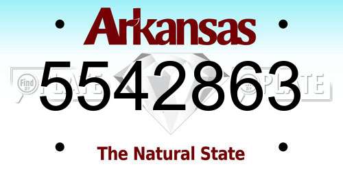 5542863 Arkansas License Plate