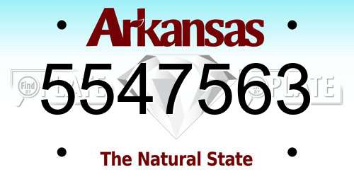 5547563 Arkansas License Plate