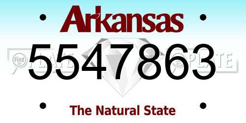 5547863 Arkansas License Plate