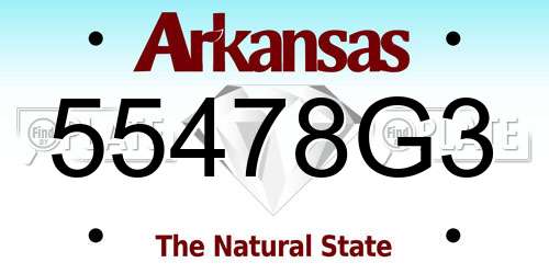 55478G3 Arkansas License Plate