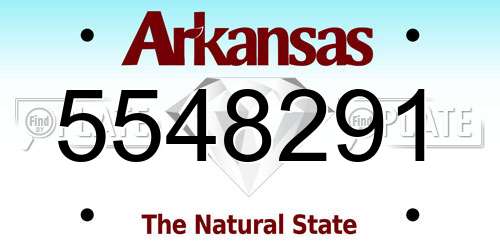5548291 Arkansas License Plate