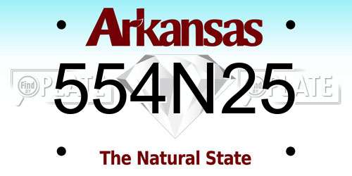 554N25 Arkansas License Plate
