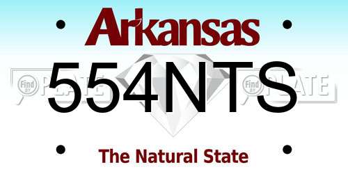 554NTS Arkansas License Plate