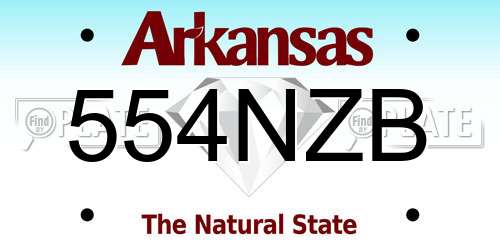 554NZB Arkansas License Plate