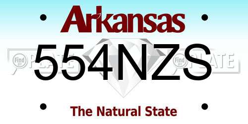 554NZS Arkansas License Plate