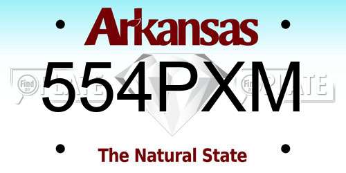 554PXM Arkansas License Plate