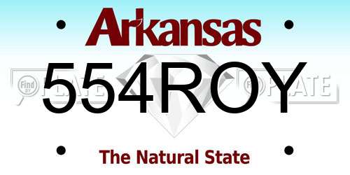 554ROY Arkansas License Plate
