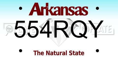 554RQY Arkansas License Plate