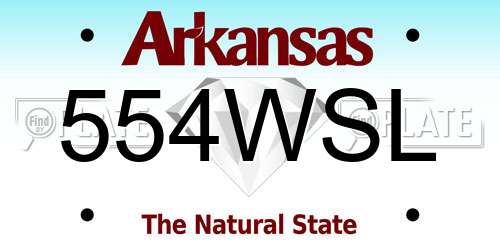 554WSL Arkansas License Plate