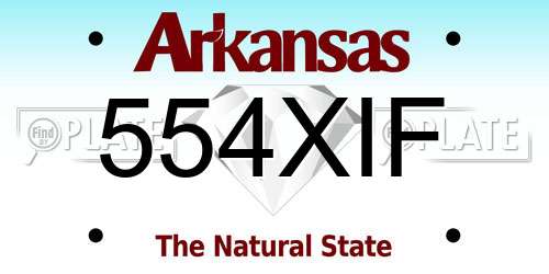 554XIF Arkansas License Plate