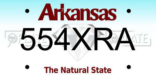 554XRA Arkansas License Plate