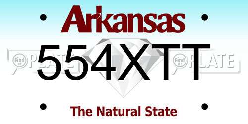 554XTT Arkansas License Plate