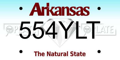 554YLT Arkansas License Plate