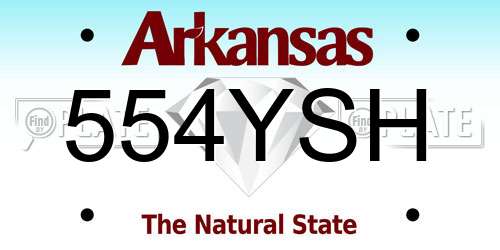 554YSH Arkansas License Plate