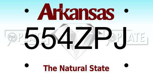 554ZPJ Arkansas License Plate