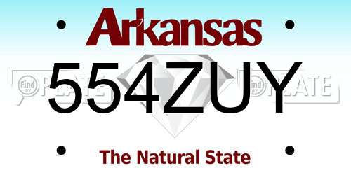 554ZUY Arkansas License Plate