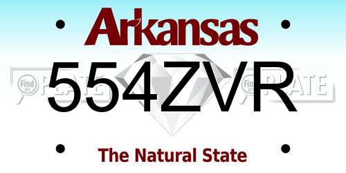 554ZVR Arkansas License Plate
