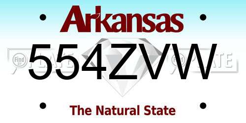 554ZVW Arkansas License Plate