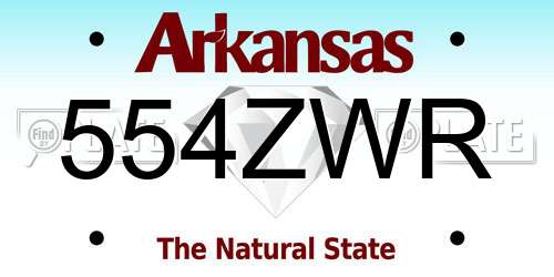 554ZWR Arkansas License Plate
