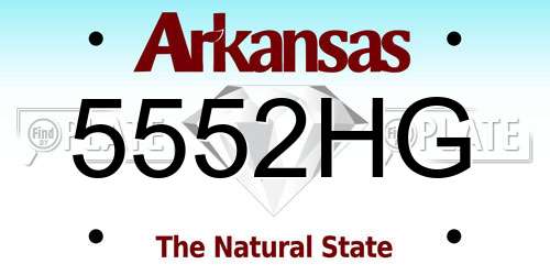 5552HG Arkansas License Plate