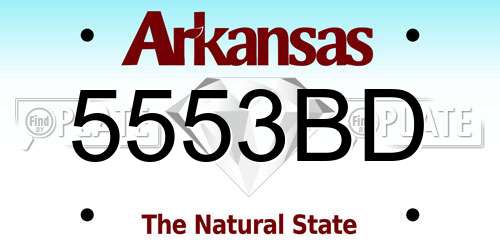 5553BD Arkansas License Plate