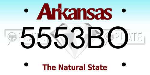 5553BO Arkansas License Plate
