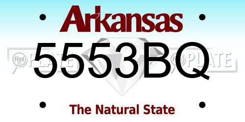 5553BQ Arkansas License Plate